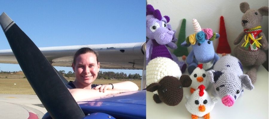 Renee Johnson - hobbies - flying & crochet