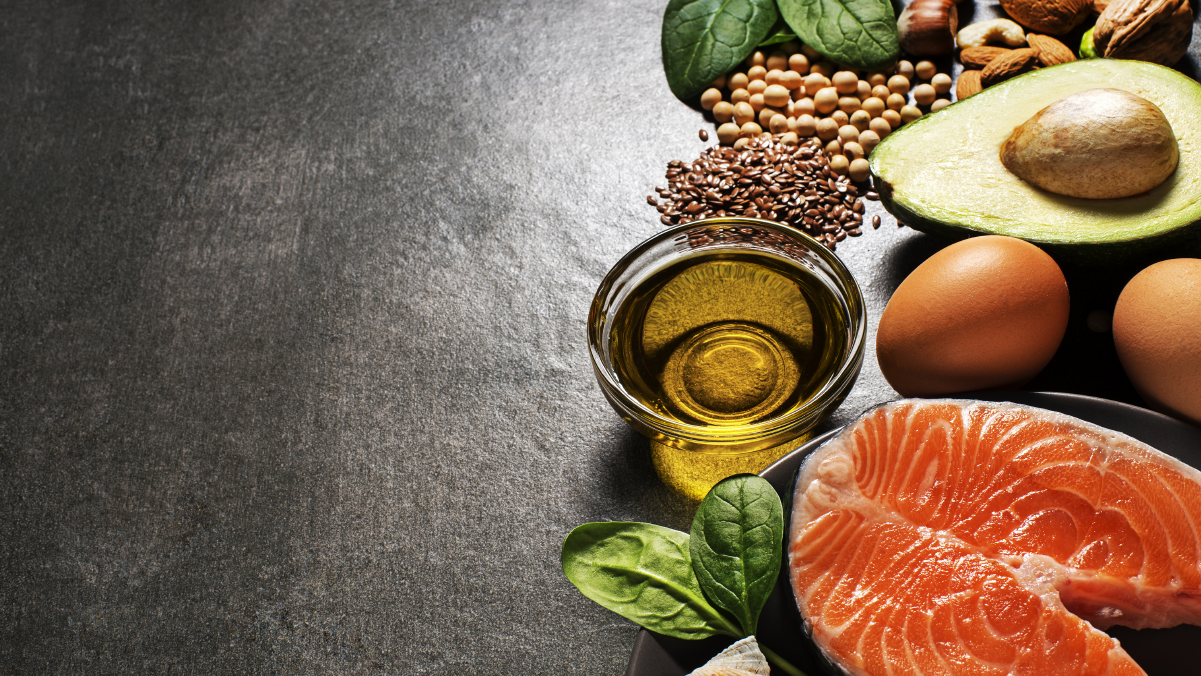 Foods with unsaturated fats: Olive oil; Avocado; Salmon; Nuts; Seeds