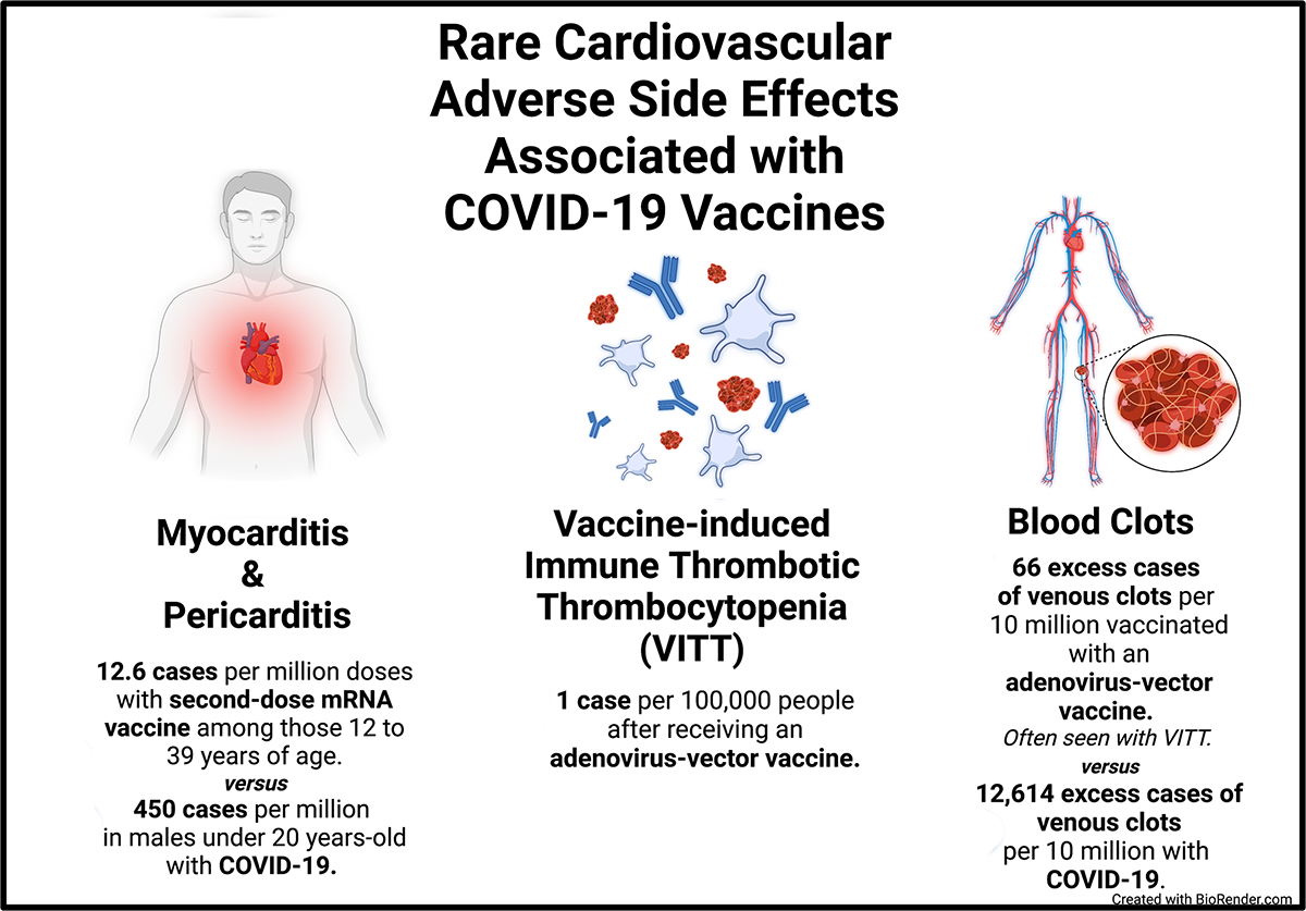 Occurrence of cardiovascular side effects associated with COVID-19 vaccines vs COVID-19 infection